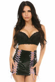 Daisy Corsets Black Patent Lace-Up Skirt w/Lt Purple Lacing - Daisy Corsets - Flyclothing LLC
