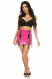 Daisy Corsets Hot Pink Patent Lace-Up Skirt w/Black Lacing - Daisy Corsets - Flyclothing LLC
