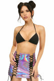 Daisy Corsets Lavender Holo Lace-Up Skirt - Daisy Corsets - Flyclothing LLC