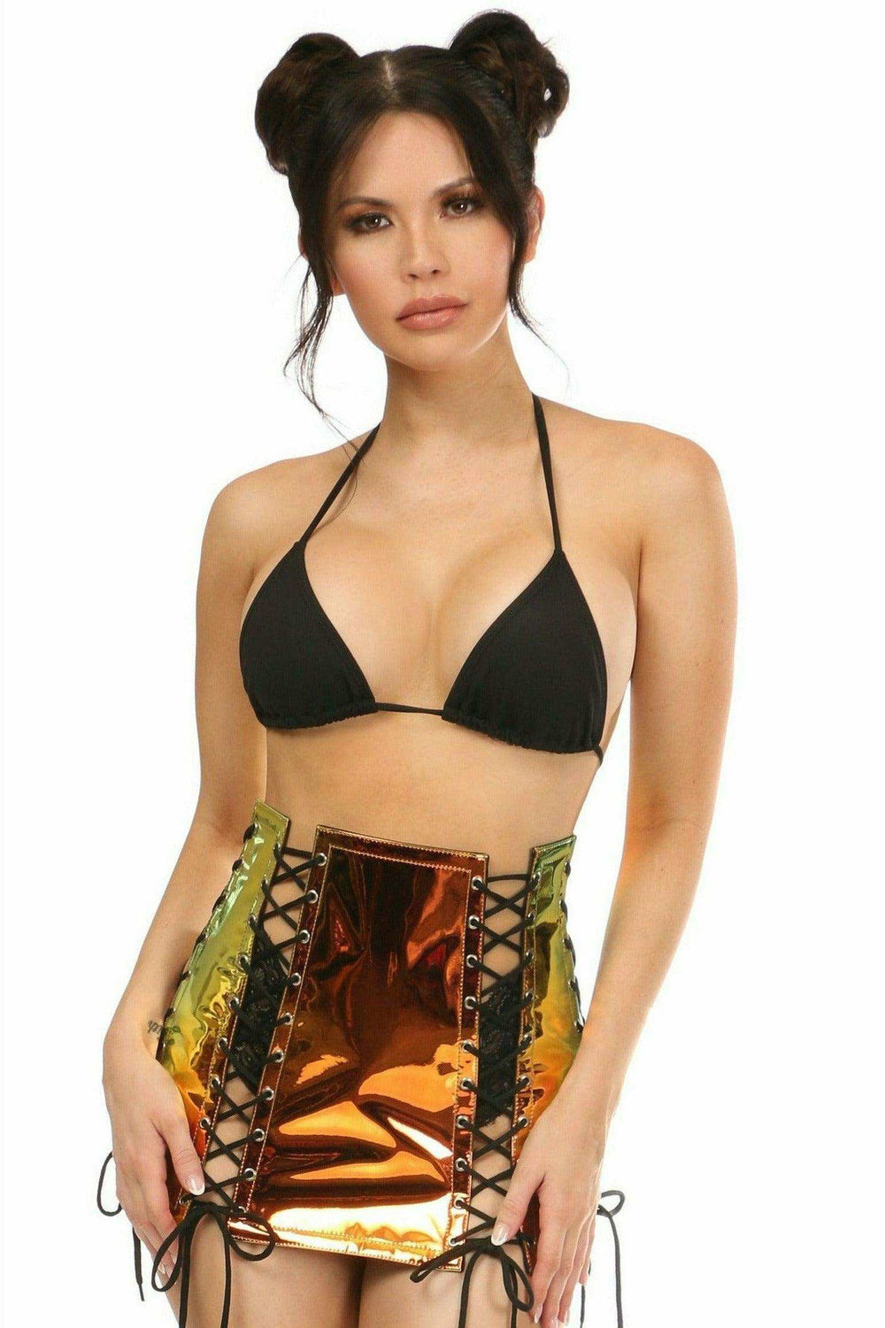 Daisy Corsets Sunset Holo Lace-Up Skirt - Daisy Corsets - Flyclothing LLC