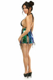 Daisy Corsets Blue/Teal Holo Lace-Up Skirt - Daisy Corsets - Flyclothing LLC