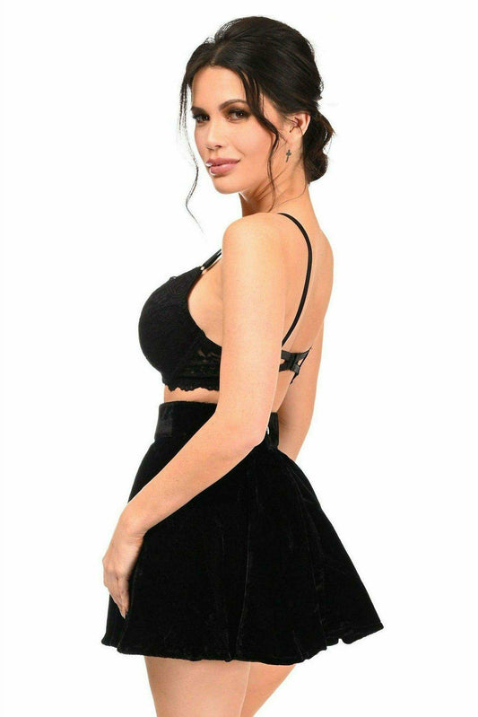 Daisy Corsets Black Velvet Skirt - Daisy Corsets - Flyclothing LLC