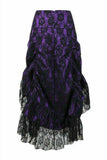Daisy Corsets Purple w/Black Lace Overlay Ruched Bustle Skirt - Daisy Corsets - Flyclothing LLC