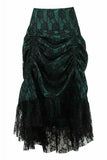 Daisy Corsets Dark Green w/Black Lace Overlay Ruched Bustle Skirt - Daisy Corsets - Flyclothing LLC