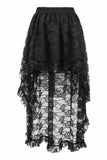 Daisy Corsets Black Lace Hi Low Skirt - Daisy Corsets - Flyclothing LLC