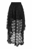 Daisy Corsets Black Lace Hi Low Skirt - Daisy Corsets - Flyclothing LLC