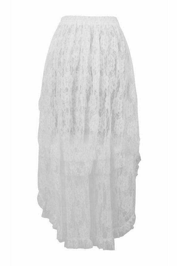 Daisy Corsets White Lace Hi Low Skirt - Daisy Corsets - Flyclothing LLC