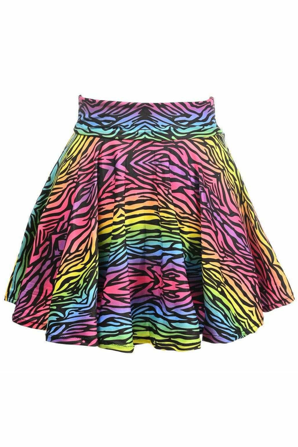 Daisy Corsets Rainbow Animal Print Stretch Lycra Skirt - Daisy Corsets - Flyclothing LLC