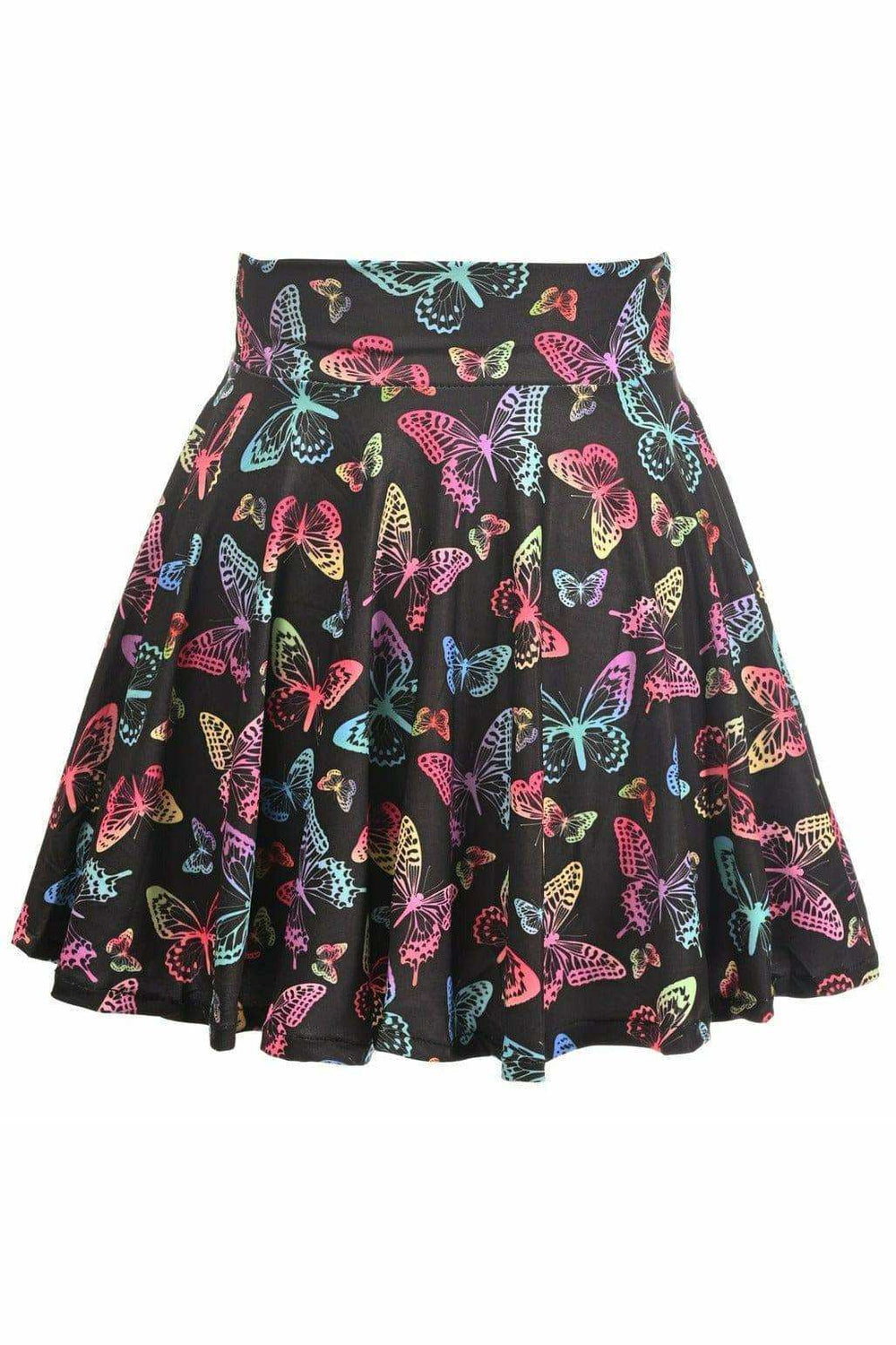 Daisy Corsets Butterfly Print Stretch Lycra Skirt - Daisy Corsets - Flyclothing LLC