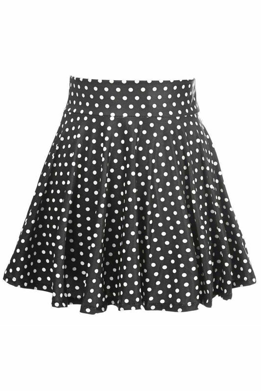 Daisy Corsets Polka Dot Stretch Lycra Skirt - Daisy Corsets - Flyclothing LLC