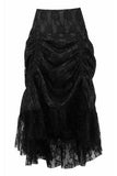 Daisy Corsets Black w/Black Lace Overlay Ruched Bustle Skirt - Daisy Corsets - Flyclothing LLC