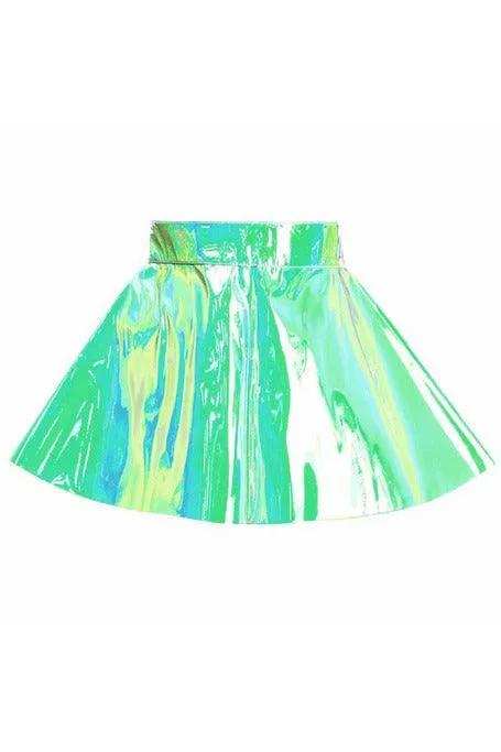 Daisy Corsets Mint Green Holo Skater Skirt - Daisy Corsets - Flyclothing LLC