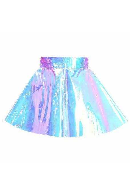 Daisy Corsets Blue/Purple Holo Skater Skirt - Daisy Corsets - Flyclothing LLC