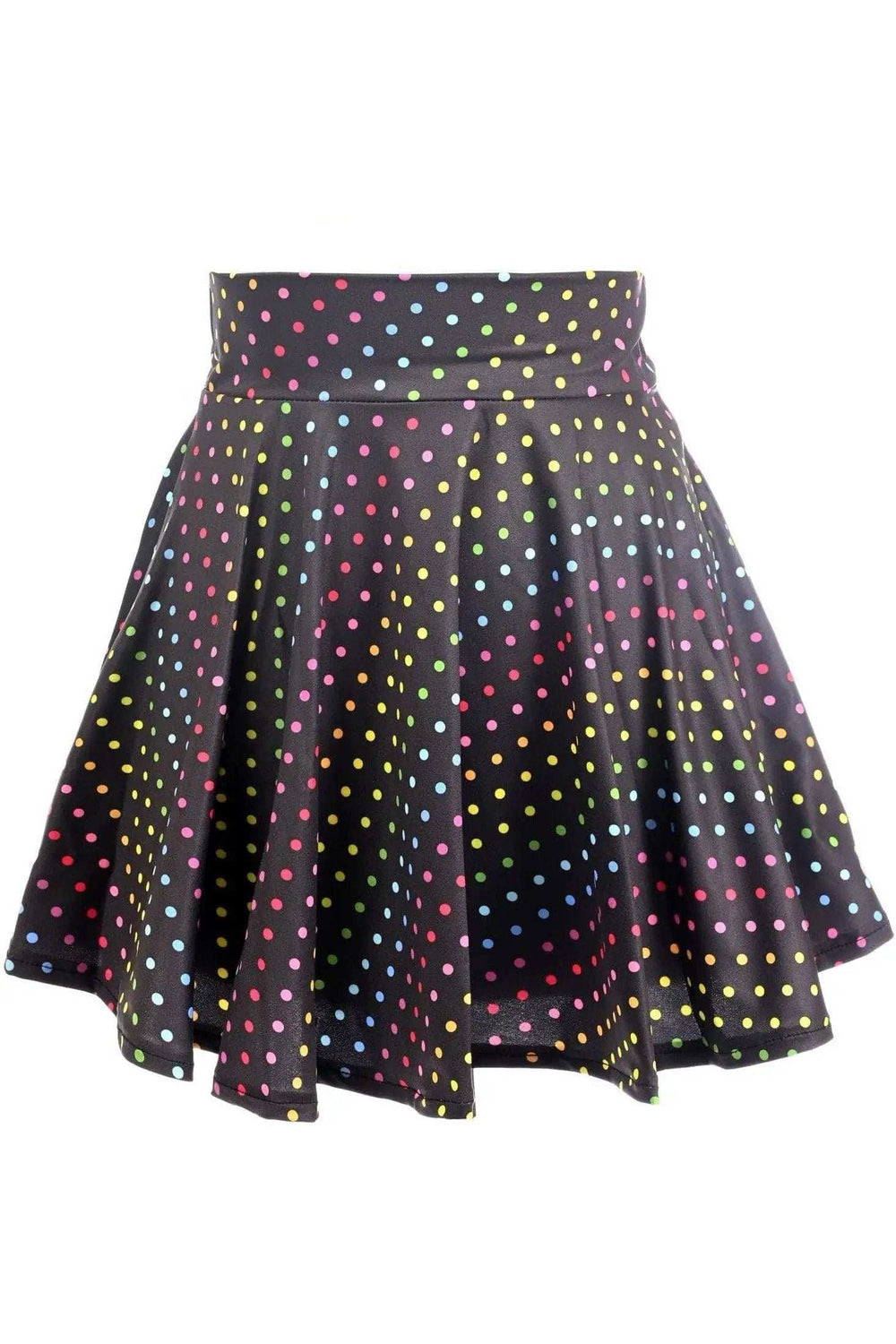 Daisy Corsets Rainbow Polka Dots Print Stretch Lycra Skirt - Daisy Corsets - Flyclothing LLC