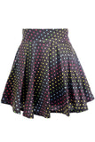 Daisy Corsets Rainbow Polka Dots Print Stretch Lycra Skirt - Daisy Corsets - Flyclothing LLC
