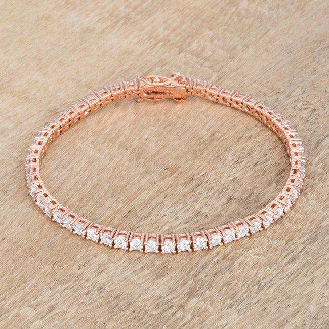 5.75ct Rose Goldtone Cubic Zirconia Tennis Bracelet - JGI - Flyclothing LLC