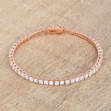 5.75ct Rose Goldtone Cubic Zirconia Tennis Bracelet - JGI - Flyclothing LLC