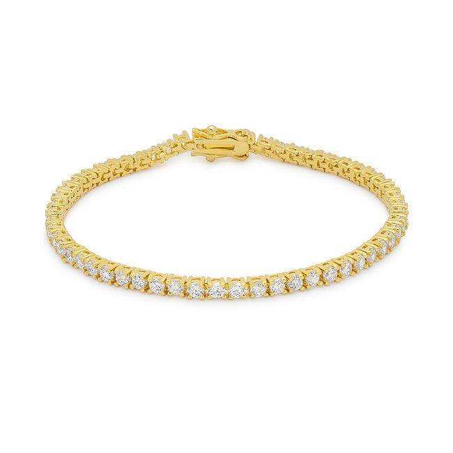 Goldtone Finish Victorian Cubic Zirconia Tennis 8 Inch Bracelet - JGI - Flyclothing LLC