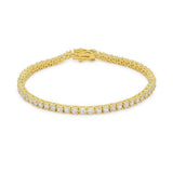 Goldtone Finish Victorian Cubic Zirconia Tennis 8 Inch Bracelet - JGI - Flyclothing LLC
