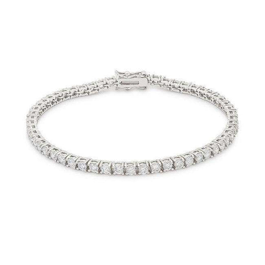 Silvertone Finish Victorian Cubic Zirconia Tennis 8 Inch Bracelet - JGI - Flyclothing LLC