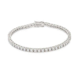 Silvertone Finish Victorian Cubic Zirconia Tennis 8 Inch Bracelet - JGI - Flyclothing LLC