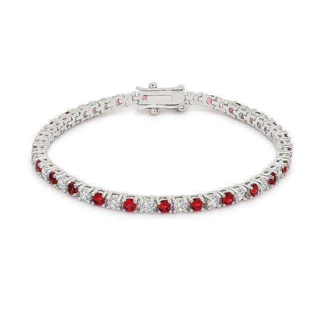 Ruby Red Cubic Zirconia Tennis Bracelet - JGI - Flyclothing LLC