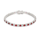 Ruby Red Cubic Zirconia Tennis Bracelet - JGI - Flyclothing LLC