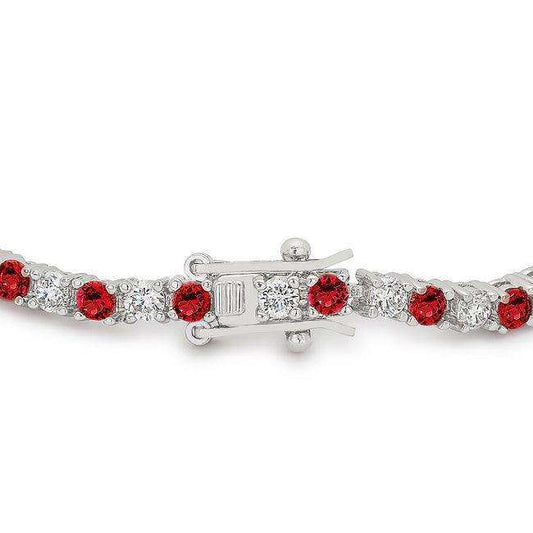 Ruby Red Cubic Zirconia Tennis Bracelet - JGI - Flyclothing LLC