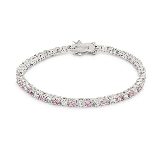 Lace Pink Cubic Zirconia Tennis Bracelet - JGI - Flyclothing LLC