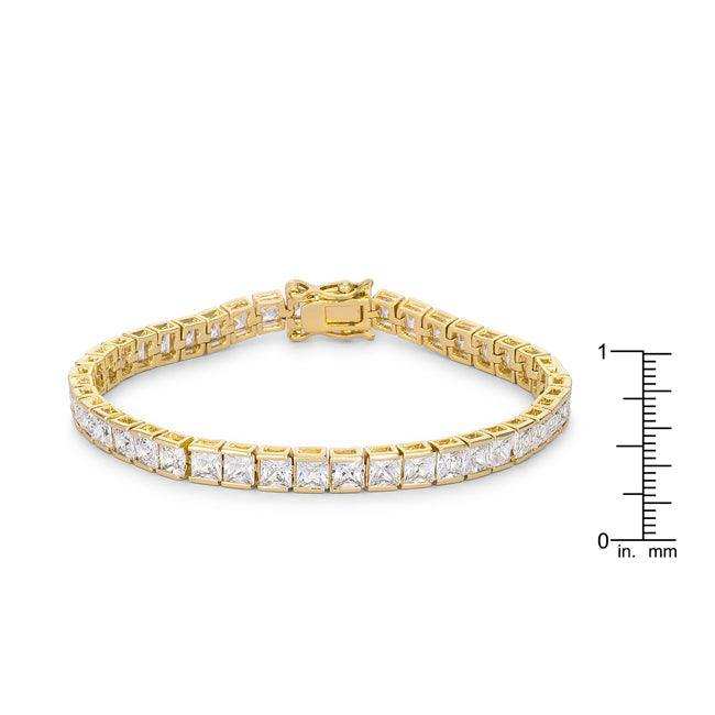 Princess Cut CZ Gold Tone Tennis Bracelet - JGI - Flyclothing LLC