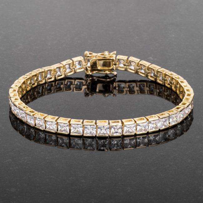 Princess Cut CZ Gold Tone Tennis Bracelet - JGI - Flyclothing LLC