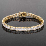Princess Cut CZ Gold Tone Tennis Bracelet - JGI - Flyclothing LLC