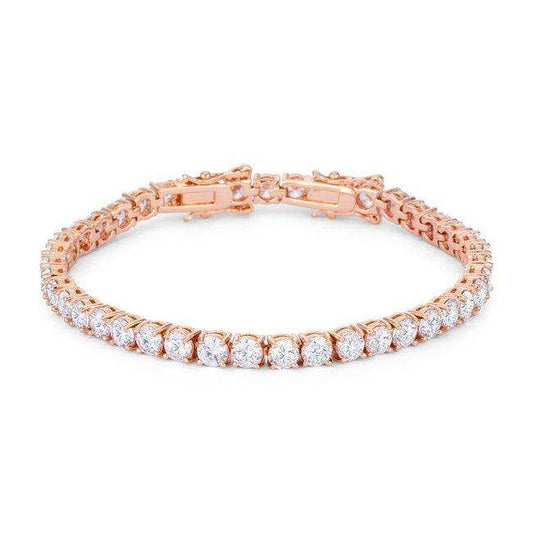 17.6 Ct Rosegold Tennis Bracelet with Shimmering Round CZ - JGI - Flyclothing LLC