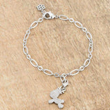 Rudy 0.25ct CZ Rhodium Reindeer Charm Bracelet - JGI - Flyclothing LLC