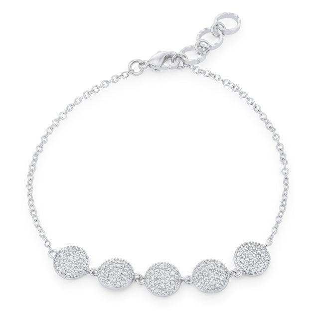 Carol 0.8ct CZ Rhodium Pave Disc Bracelet - JGI - Flyclothing LLC