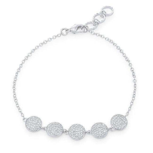 Carol 0.8ct CZ Rhodium Pave Disc Bracelet - JGI - Flyclothing LLC