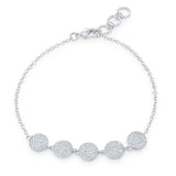 Carol 0.8ct CZ Rhodium Pave Disc Bracelet - JGI - Flyclothing LLC