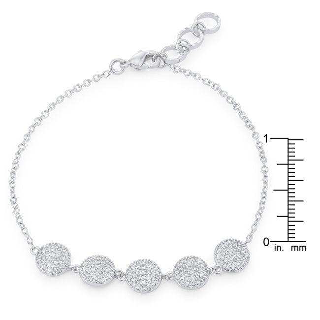 Carol 0.8ct CZ Rhodium Pave Disc Bracelet - JGI - Flyclothing LLC