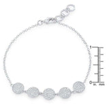 Carol 0.8ct CZ Rhodium Pave Disc Bracelet - JGI - Flyclothing LLC