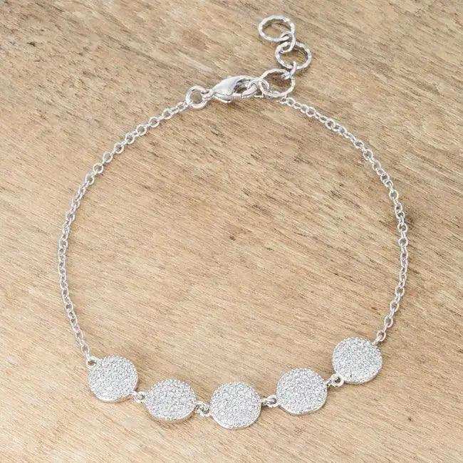 Carol 0.8ct CZ Rhodium Pave Disc Bracelet - JGI - Flyclothing LLC