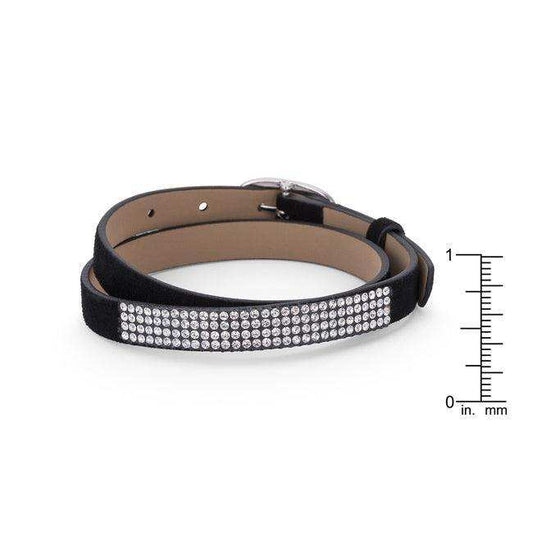 Stylish Black Colored Wrap Bracelet with Crystals - JGI - Flyclothing LLC