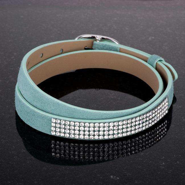 Stylish Turquoise Colored Wrap Bracelet with Crystals - JGI - Flyclothing LLC