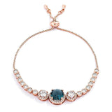 Adjustable Rose Gold Plated Graduated CZ Bolo Style Tennis Bracelet - JGI - Flyclothing LLC