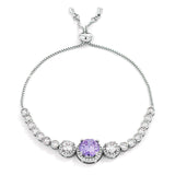 Graduated Lavender & Clear CZ Bolo Style Tennis Bracelet - JGI - Flyclothing LLC
