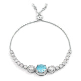 Graduated Light Aqua & Clear CZ Bolo Style Tennis Bracelet - JGI - Flyclothing LLC