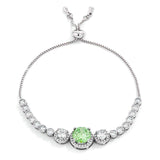 Adjustable Light Green & Clear CZ Bolo Style Tennis Bracelet - JGI - Flyclothing LLC