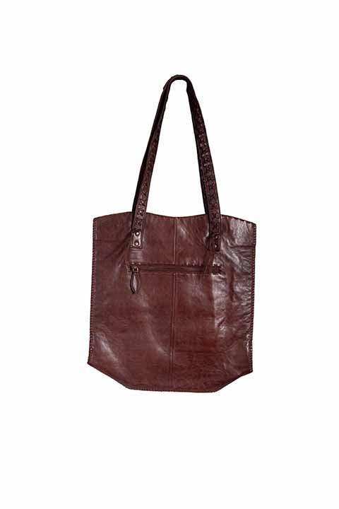 Scully Leather 100% Leather Handbag Lace Chocolate Handbag - Scully Leather - Flyclothing LLC