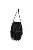 Scully Leather 100% Leather Handbag Fringe Black Handbag - Scully Leather - Flyclothing LLC