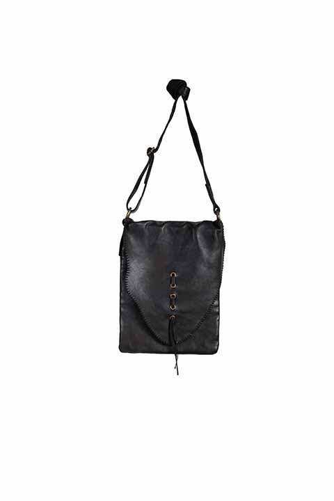 Scully Leather 100% Leather Handbag Whip Stitch Black Handbag - Scully Leather - Flyclothing LLC