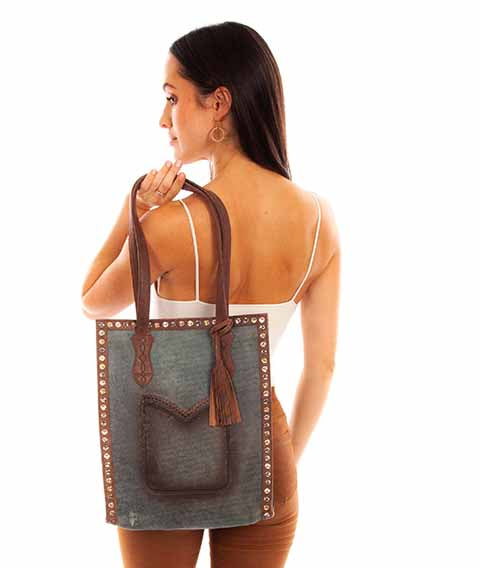 Scully Leather Handbags Turquoise Ladies Handbag